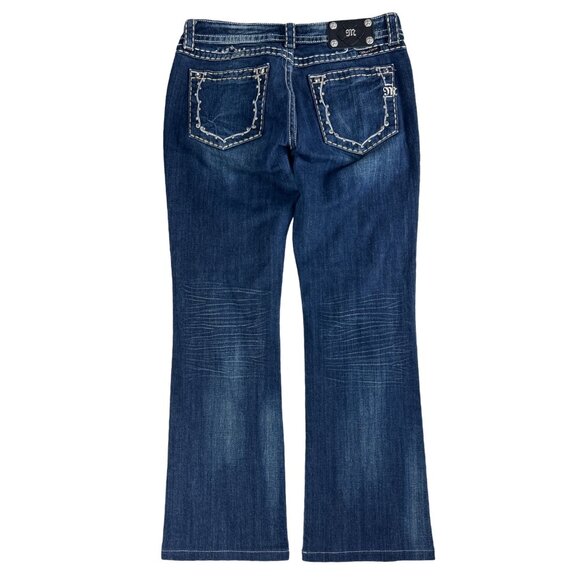 Miss Me Women's Boot Cut Distressed Indigo Selvedge Jeans, Size 31 (JW5161B2) - Picture 8 of 16